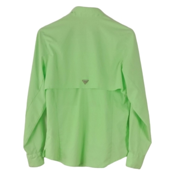 Columbia PFG Tamiami II Lime Green Shirt Size Small - Picture 4 of 5